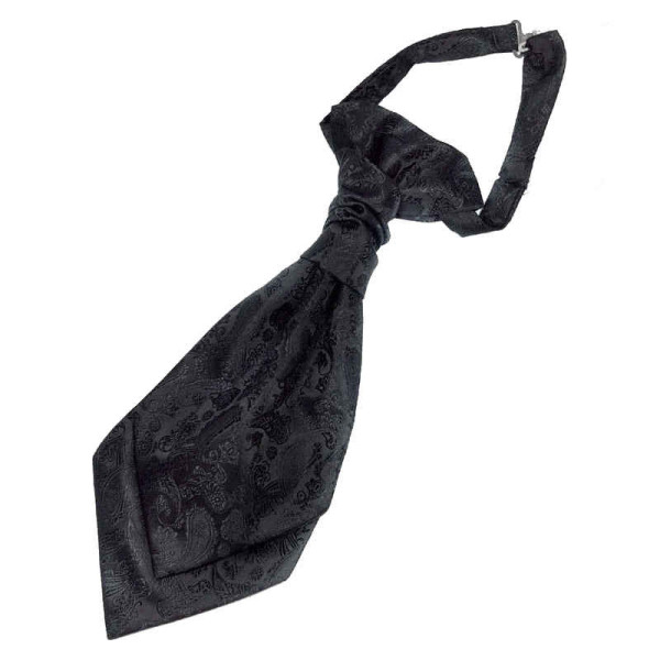 Lavallière noire à motifs – Accessoire raffiné pour cérémonie et mariage