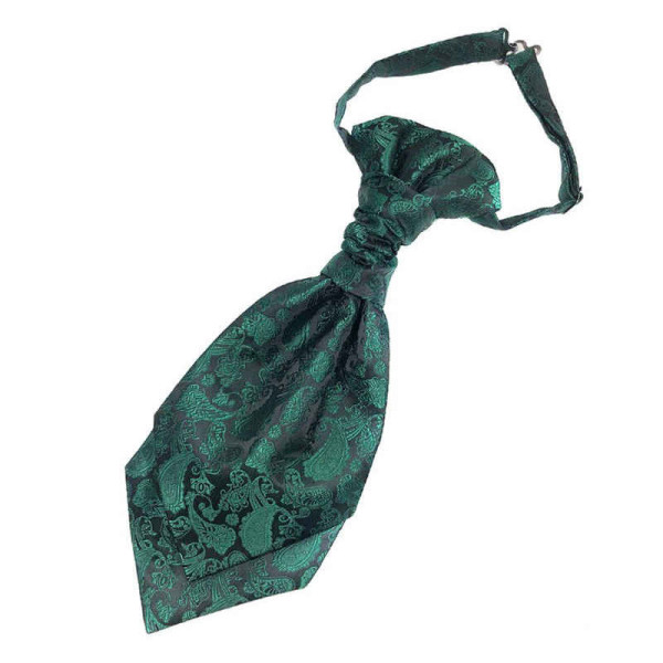 Lavallière vert impérial à motifs – Accessoire raffiné pour mariage et cérémonie