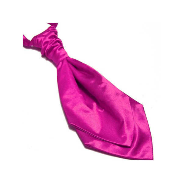 Lavallière fuchsia rose-vif en satin, accessoire chic et vibrant pour mariage