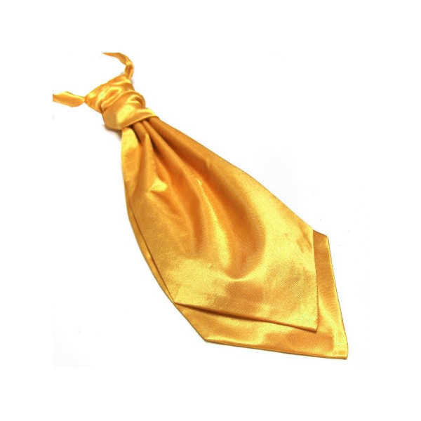 Lavallière en satin jaune-or, accessoire lumineux pour mariages et cérémonies