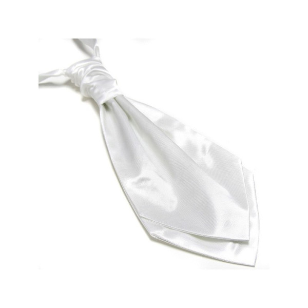 Lavallière blanche en satin pour homme, accessoire élégant pour mariage