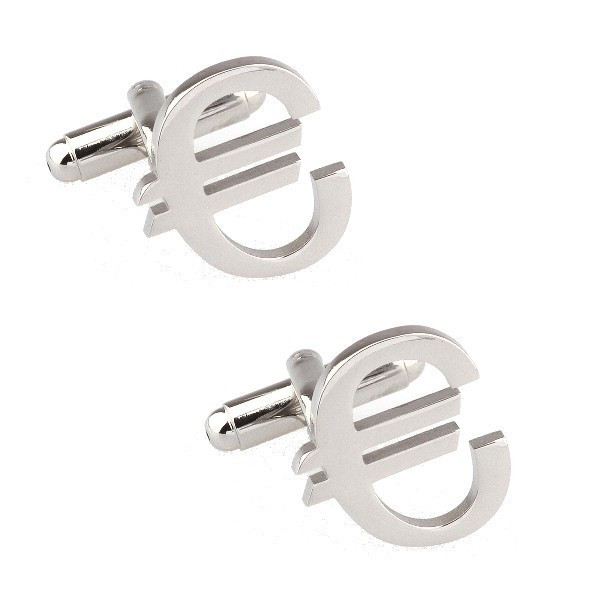 Boutons de manchette symbole euro, accessoire élégant pour homme moderne