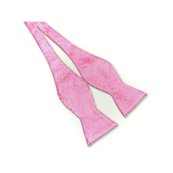Noeud papillon rose à motifs à nouer, accessoire raffiné pour homme