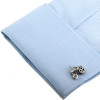 Accessoire de costume homme – Boutons de manchette tracteur en métal argenté