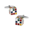 Boutons de manchette forme cube multicolore façon Rubik’s