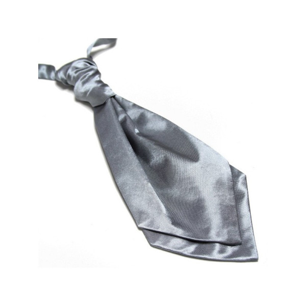 Lavallière en satin gris, accessoire chic et moderne pour mariages