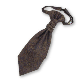 Lavallière marron chocolat à motifs – Accessoire distingué pour mariage et cérémonie